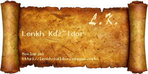 Lenkh Káldor névjegykártya